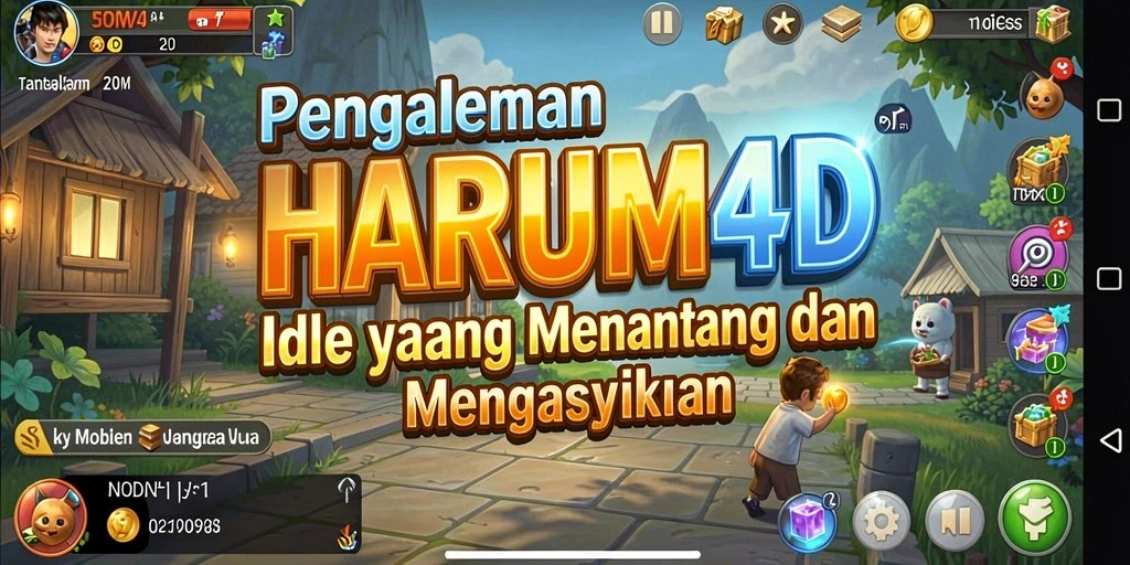 Tampilan gameplay HARUM4D yang menarik dalam genre Idle.
