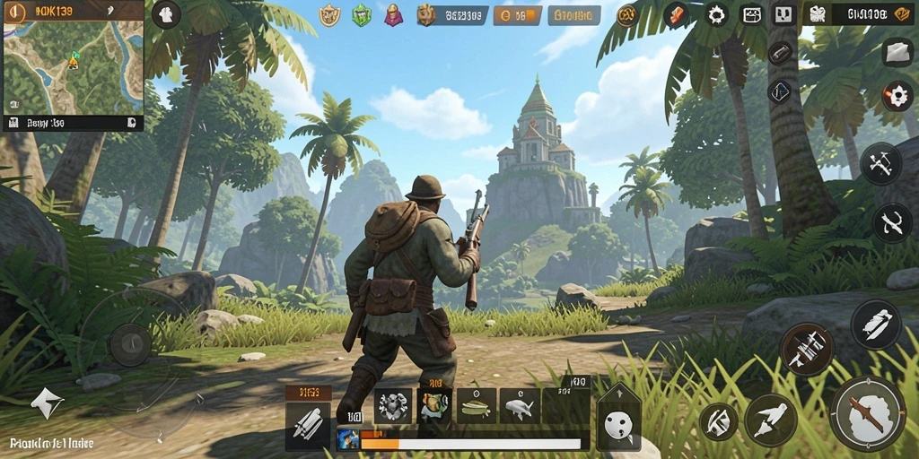 Screenshot gameplay HOKI138 yang menampilkan petualangan di dunia terbuka
