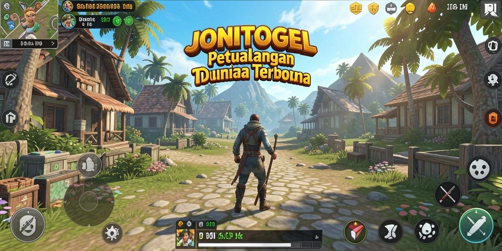 Gameplay JONITOGEL dalam dunia terbuka yang luas dan penuh petualangan.