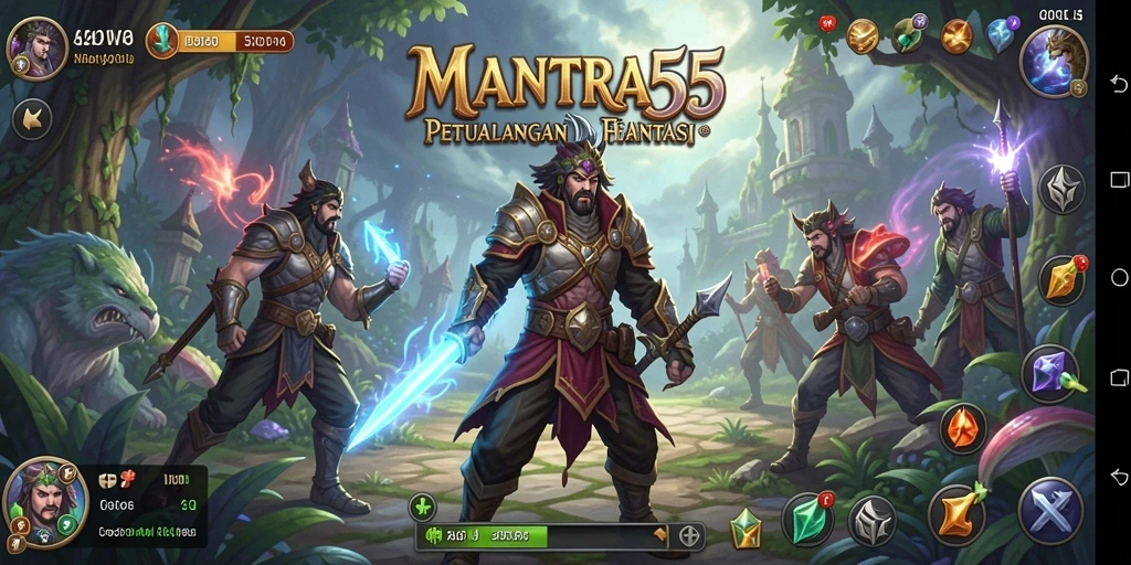 Screenshot gameplay epic dari MANTRA55 dengan aksi seru.