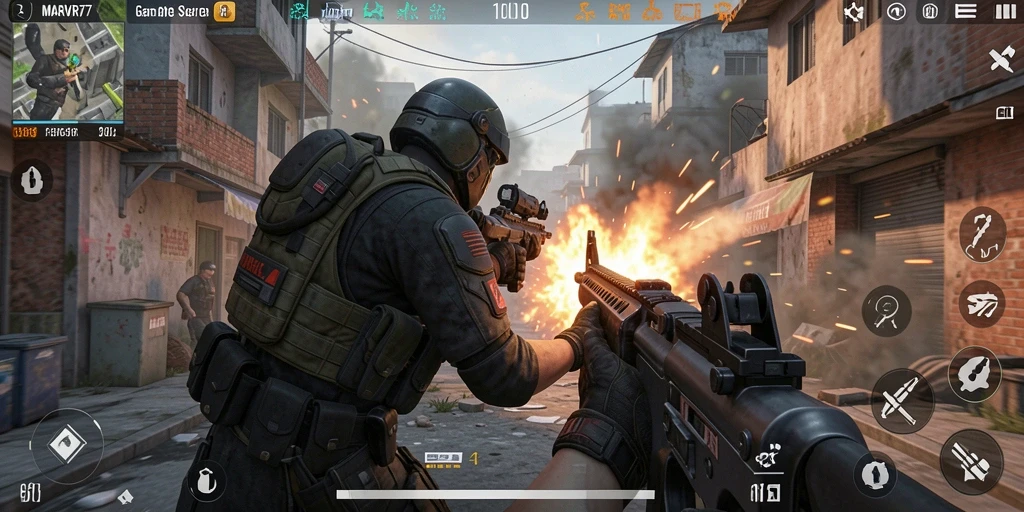 Tangkapan layar dari gameplay MARVRL77 yang penuh aksi dan adrenalin.