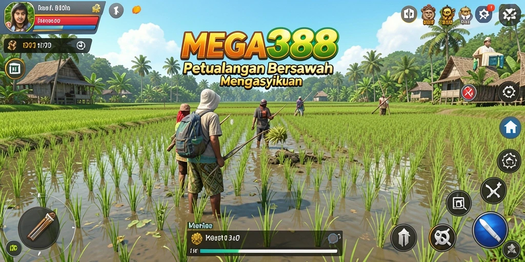 Tampilan menarik dari gameplay bertani di MEGA388.