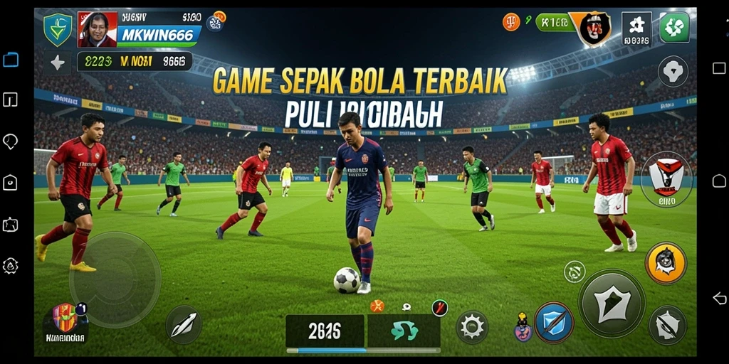 Tangkapan layar permainan MKWIN666 dengan aksi sepak bola yang mendebarkan.