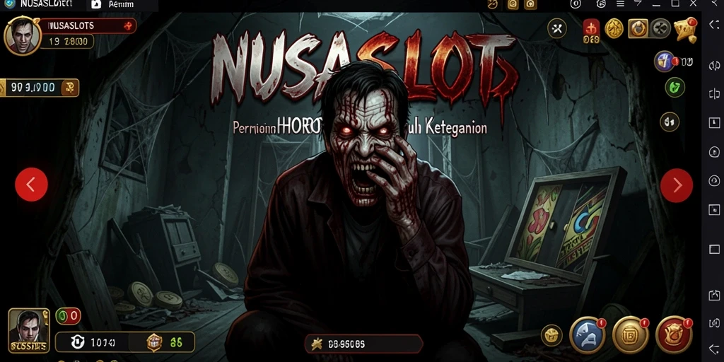 Screenshot NUSASLOTS menunjukkan momen menakutkan dalam gameplay.