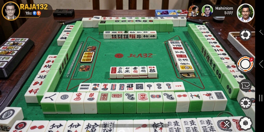 Screenshot gameplay RAJA132 yang menampilkan tantangan Mahjong.