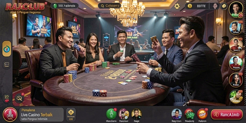 Tampilan gameplay Live Casino yang mengasyikkan di RAJACLUB.